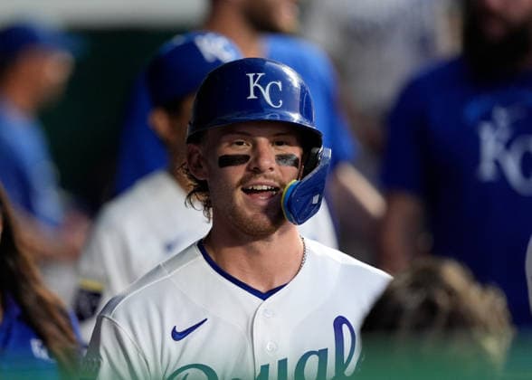 Aug 6, 2026: Kansas City Royals shortstop Bobby Witt Jr. (7) celebrates scoring in the 6th inning against the Twins at Kauffman Stadium Kansas City, Missouri. CSM. Kansas City United States - ZUMAc04_ 20260806_zma_c04_138 Copyright: xJonxRobichaudx