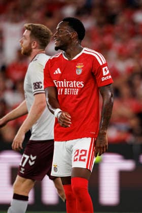 Jhon Duran seen during UEFA Europa League qualifying game between teams of SL Benfica and Heart of Midlothian FC (Maciej Rogowski Ball Raw Images PT) Lisbon Estadio Da Luz Portugal Copyright: xMaciejxRogowskix maciejrogowski_slbenfica_hearts_2627_5-267
