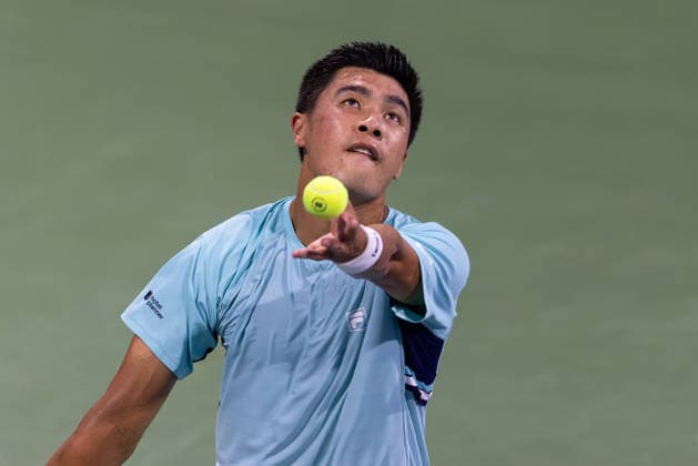 August 6, 2026, Montreal, Quebec, Canada: BRANDON NAKASHIMA (28) from USA serving in match against Titouan Droguet from France in third round at Canadian Open at IGA stadium in Montreal, Quebec, Canada on 2026-08-06 TENNIS: Canadian Open Montreal 2026  - ZUMAl189 20260806_zsp_l189_110 Copyright: xYannickxLegarex