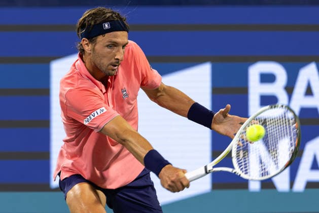 August 6, 2026, Montreal, Quebec, Canada: ARTHUR RINDERKNECH from France backhand in match against Frances Tiafoe (15) from USA in third round at Canadian Open at IGA stadium in Montreal, Quebec, Canada on 2026-08-06 TENNIS: Canadian Open Montreal 2026  - ZUMAl189 20260806_zsp_l189_111 Copyright: xYannickxLegarex