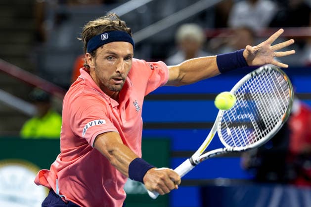 August 6, 2026, Montreal, Quebec, Canada: ARTHUR RINDERKNECH from France volley in match against Frances Tiafoe (15) from USA in third round at Canadian Open at IGA stadium in Montreal, Quebec, Canada on 2026-08-06 TENNIS: Canadian Open Montreal 2026  - ZUMAl189 20260806_zsp_l189_114 Copyright: xYannickxLegarex