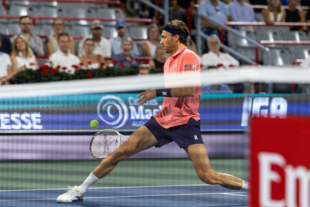 August 6, 2026, Montreal, Quebec, Canada: ARTHUR RINDERKNECH from France volley in match against Frances Tiafoe (15) from USA in third round at Canadian Open at IGA stadium in Montreal, Quebec, Canada on 2026-08-06 TENNIS: Canadian Open Montreal 2026  - ZUMAl189 20260806_zsp_l189_129 Copyright: xYannickxLegarex