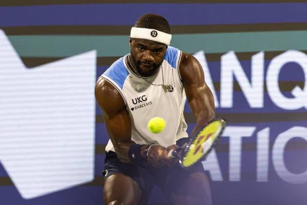 August 6, 2026, Montreal, Quebec, Canada: FRANCES TIAFOE (15) from USA backhand in match against Arthur Rinderknech from France in third round at Canadian Open at IGA stadium in Montreal, Quebec, Canada on 2026-08-06 TENNIS: Canadian Open Montreal 2026  - ZUMAl189 20260806_zsp_l189_131 Copyright: xYannickxLegarex