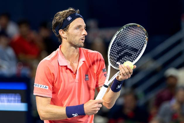 August 6, 2026, Montreal, Quebec, Canada: ARTHUR RINDERKNECH from France serving in match against Frances Tiafoe (15) from USA in third round at Canadian Open at IGA stadium in Montreal, Quebec, Canada on 2026-08-06 TENNIS: Canadian Open Montreal 2026  - ZUMAl189 20260806_zsp_l189_145 Copyright: xYannickxLegarex