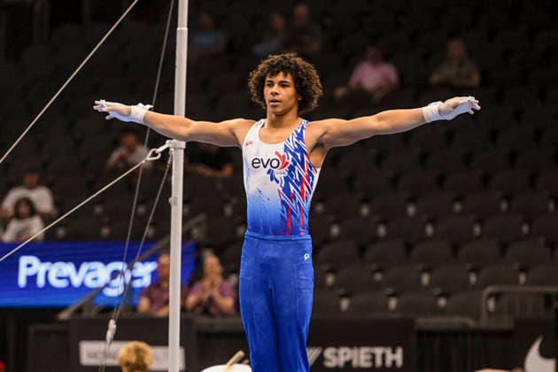 Gymnastics: Gymnastics: Xfinity US Gymnastics Championships Elijah Connor of EVO Gym competes on horizontal bar exercise in the junior division of the Xfinity USA Gymnastics Championship at the Mortgage Matchup Center in Phoenix, Arizona, Thursday, August 6, 2026. (Thomas Fernandez Image of . Phoenix Arizona United States EDITORIAL USE ONLY Copyright: xx ThomasxFernandezx iosphotos417374