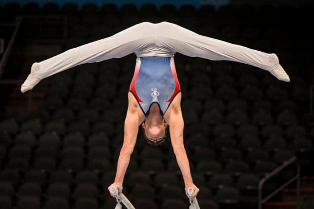 Gymnastics: Gymnastics: Xfinity US Gymnastics Championships William Rebar of Team Legacy competes on parrellel bars exercise in the junior division of the Xfinity USA Gymnastics Championship at the Mortgage Matchup Center in Phoenix, Arizona, Thursday, August 6, 2026. (Thomas Fernandez Image of . Phoenix Arizona United States EDITORIAL USE ONLY Copyright: xx ThomasxFernandezx iosphotos417361
