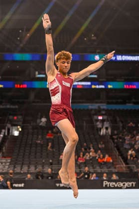 Gymnastics: Gymnastics: Xfinity US Gymnastics Championships Rocco Aragon of 5280 Gym competes on floor exercise in the junior division of the Xfinity USA Gymnastics Championship at the Mortgage Matchup Center in Phoenix, Arizona, Thursday, August 6, 2026. (Thomas Fernandez Image of . Phoenix Arizona United States EDITORIAL USE ONLY Copyright: xx ThomasxFernandezx iosphotos417349