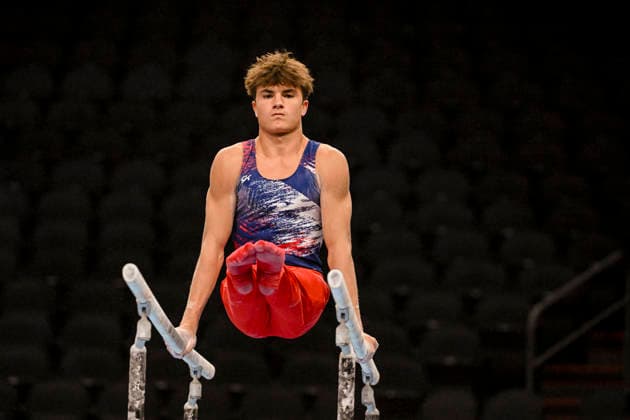 Gymnastics: Gymnastics: Xfinity US Gymnastics Championships Jackson Wilson of Integrity Athletics competes on parrellel bars exercise in the junior division of the Xfinity USA Gymnastics Championship at the Mortgage Matchup Center in Phoenix, Arizona, Thursday, August 6, 2026. (Thomas Fernandez Image of . Phoenix Arizona United States EDITORIAL USE ONLY Copyright: xx ThomasxFernandezx iosphotos417362