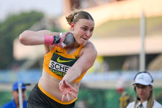 World Athletics U20 Championships Oregon 2026 EUGENE, UNITED STATES OF AMERICA - AUGUST 7, 2026 : Emily Scherf (GER) wins Bronze in the shot put during the World Athletics U20 Championships Oregon 2026 at Hayward Field on August 7, 2026 in Eugene, United States Of America. *** World Athletics U20 Championships Oregon 2026 EUGENE, UNITED STATES OF AMERICA AUGUST 7, 2026 Emily Scherf of Germany wins bronze in the shot put during the World Athletics U20 Championships Oregon 2026 at Hayward Field on August 7, 2026, in Eugene, United States of America Copyright: xBEAUTIFULxSPORTS DecaxText&Bildx
