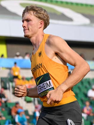 World Athletics U20 Championships Oregon 2026 EUGENE, UNITED STATES OF AMERICA - AUGUST 7, 2026 : Finn Jakob Merheim (GER) competing in the 1500m during the World Athletics U20 Championships Oregon 2026 at Hayward Field on August 7, 2026 in Eugene, United States Of America. *** World Athletics U20 Championships Oregon 2026 EUGENE, UNITED STATES OF AMERICA AUGUST 7, 2026 Finn Jakob Merheim (GER) competing in the 1500m during the World Athletics U20 Championships Oregon 2026 at Hayward Field on August 7, 2026, in Eugene, United States of America Copyright: xBEAUTIFULxSPORTS DecaxText&Bildx