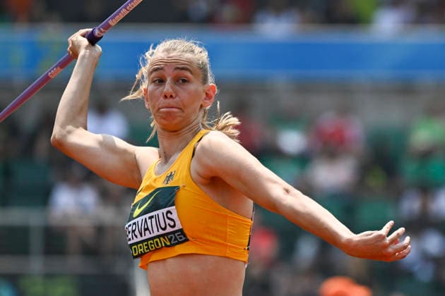 World Athletics U20 Championships Oregon 2026 EUGENE, UNITED STATES OF AMERICA - AUGUST 7, 2026 : Elenor Servatius (GER) competing in the javelin throw of the heptathlon during the World Athletics U20 Championships Oregon 2026 at Hayward Field on August 7, 2026 in Eugene, United States Of America. *** World Athletics U20 Championships, Oregon 2026 EUGENE, UNITED STATES OF AMERICA AUGUST 7, 2026 Elenor Servatius (GER) competing in the javelin throw of the heptathlon during the World Athletics U20 Championships Oregon 2026 at Hayward Field on August 7, 2026, in Eugene, United States of America Copyright: xBEAUTIFULxSPORTS DecaxText&Bildx