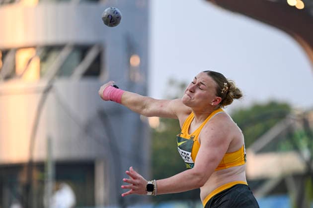 World Athletics U20 Championships Oregon 2026 EUGENE, UNITED STATES OF AMERICA - AUGUST 7, 2026 : Emily Scherf (GER) wins Bronze in the shot put during the World Athletics U20 Championships Oregon 2026 at Hayward Field on August 7, 2026 in Eugene, United States Of America. *** World Athletics U20 Championships Oregon 2026 EUGENE, UNITED STATES OF AMERICA AUGUST 7, 2026 Emily Scherf of Germany wins bronze in the shot put during the World Athletics U20 Championships Oregon 2026 at Hayward Field on August 7, 2026, in Eugene, United States of America Copyright: xBEAUTIFULxSPORTS DecaxText&Bildx