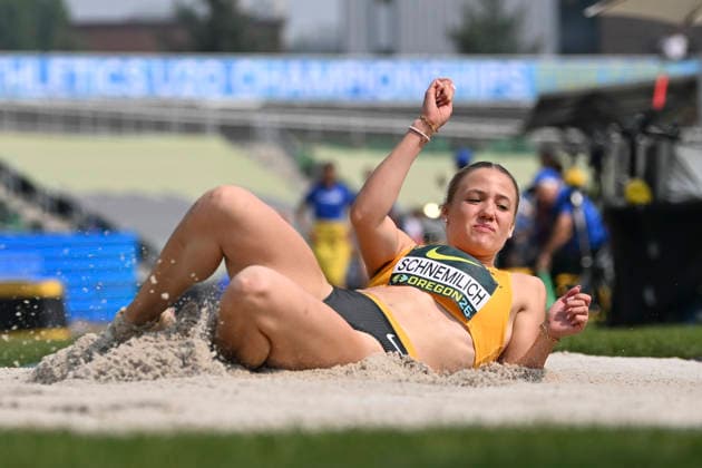 World Athletics U20 Championships Oregon 2026 EUGENE, UNITED STATES OF AMERICA - AUGUST 6, 2026 : Maria Schnemilich (GER) competing in the long jump of the heptathlon during the World Athletics U20 Championships Oregon 2026 at Hayward Field on August 6, 2026 in Eugene, United States Of America. *** World Athletics U20 Championships, Oregon 2026 EUGENE, UNITED STATES OF AMERICA AUGUST 6, 2026 Maria Schnemilich (GER) competing in the long jump event of the heptathlon during the World Athletics U20 Championships Oregon 2026 at Hayward Field on August 6, 2026, in Eugene, United States of America Copyright: xBEAUTIFULxSPORTS DecaxText&Bildx