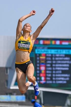 World Athletics U20 Championships Oregon 2026 EUGENE, UNITED STATES OF AMERICA - AUGUST 6, 2026 : Elenor Servatius (GER) competing in the long jump of the heptathlon during the World Athletics U20 Championships Oregon 2026 at Hayward Field on August 6, 2026 in Eugene, United States Of America. *** World Athletics U20 Championships, Oregon 2026 EUGENE, UNITED STATES OF AMERICA AUGUST 6, 2026 Elenor Servatius (GER) competing in the long jump as part of the heptathlon during the World Athletics U20 Championships Oregon 2026 at Hayward Field on August 6, 2026, in Eugene, United States of America Copyright: xBEAUTIFULxSPORTS DecaxText&Bildx