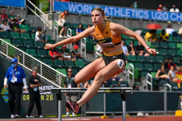 World Athletics U20 Championships Oregon 2026 EUGENE, UNITED STATES OF AMERICA - AUGUST 6, 2026 : Lynn Pöppelmann (GER) competing in the high jump during the World Athletics U20 Championships Oregon 2026 at Hayward Field on August 6, 2026 in Eugene, United States Of America. *** World Athletics U20 Championships Oregon 2026 EUGENE, UNITED STATES OF AMERICA AUGUST 6, 2026 Lynn Pöppelmann (GER) competing in the high jump during the World Athletics U20 Championships Oregon 2026 at Hayward Field on August 6, 2026, in Eugene, United States of America Copyright: xBEAUTIFULxSPORTS DecaxText&Bildx