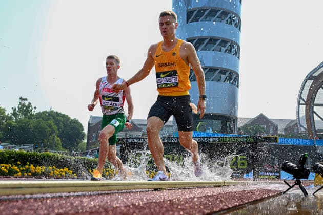 World Athletics U20 Championships Oregon 2026 EUGENE, UNITED STATES OF AMERICA - AUGUST 6, 2026 : Marco Voggenreiter (GER) competing in the steeplechase during the World Athletics U20 Championships Oregon 2026 at Hayward Field on August 6, 2026 in Eugene, United States Of America. *** World Athletics U20 Championships Oregon 2026 EUGENE, UNITED STATES OF AMERICA AUGUST 6, 2026 Marco Voggenreiter (GER) competing in the steeplechase during the World Athletics U20 Championships Oregon 2026 at Hayward Field on August 6, 2026, in Eugene, United States of America Copyright: xBEAUTIFULxSPORTS DecaxText&Bildx