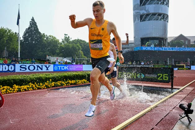 World Athletics U20 Championships Oregon 2026 EUGENE, UNITED STATES OF AMERICA - AUGUST 6, 2026 : Marco Voggenreiter (GER) competing in the steeplechase during the World Athletics U20 Championships Oregon 2026 at Hayward Field on August 6, 2026 in Eugene, United States Of America. *** World Athletics U20 Championships Oregon 2026 EUGENE, UNITED STATES OF AMERICA AUGUST 6, 2026 Marco Voggenreiter (GER) competing in the steeplechase during the World Athletics U20 Championships Oregon 2026 at Hayward Field on August 6, 2026, in Eugene, United States of America Copyright: xBEAUTIFULxSPORTS DecaxText&Bildx