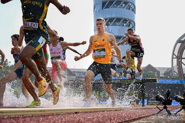 World Athletics U20 Championships Oregon 2026 EUGENE, UNITED STATES OF AMERICA - AUGUST 6, 2026 : Marco Voggenreiter (GER) competing in the steeplechase during the World Athletics U20 Championships Oregon 2026 at Hayward Field on August 6, 2026 in Eugene, United States Of America. *** World Athletics U20 Championships Oregon 2026 EUGENE, UNITED STATES OF AMERICA AUGUST 6, 2026 Marco Voggenreiter (GER) competing in the steeplechase during the World Athletics U20 Championships Oregon 2026 at Hayward Field on August 6, 2026, in Eugene, United States of America Copyright: xBEAUTIFULxSPORTS DecaxText&Bildx