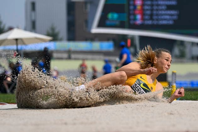 World Athletics U20 Championships Oregon 2026 EUGENE, UNITED STATES OF AMERICA - AUGUST 6, 2026 : Elenor Servatius (GER) competing in the long jump of the heptathlon during the World Athletics U20 Championships Oregon 2026 at Hayward Field on August 6, 2026 in Eugene, United States Of America. *** World Athletics U20 Championships, Oregon 2026 EUGENE, UNITED STATES OF AMERICA AUGUST 6, 2026 Elenor Servatius (GER) competing in the long jump event of the heptathlon during the World Athletics U20 Championships Oregon 2026 at Hayward Field on August 6, 2026, in Eugene, United States of America Copyright: xBEAUTIFULxSPORTS DecaxText&Bildx