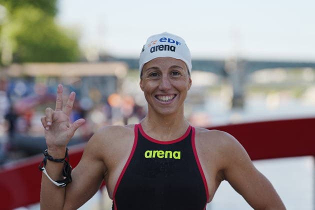 European Championships Paris 2026: Ginevra Taddeucci wins bronze in the Knockout Sprint from Italy, at the European Aquatics Championships Paris 2026, Paris, August 07, 2026 .  Copyright: xGianxMattiaxD Alberto LaPressex