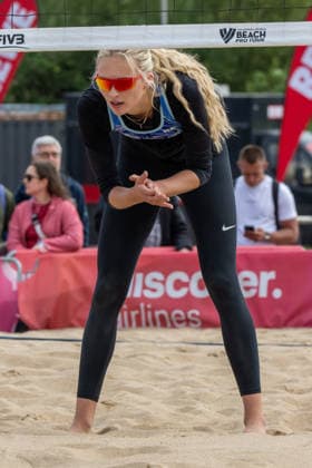 HAMBURG, GERMANY - AUGUST 7: Ally Batenhorst (Player No. 2, USA) during the Beach Pro Tour - Elite 16 at Hamburg on August 7, 2026 in Hamburg, Germany. Germany Copyright: xPeterxWeberx