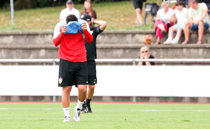 07.08.2026, Deutschland, Grassau, Fußball Bundesliga, Saison 2026 2027, Trainingslager VfB Stuttgart, Deniz Undav *** August 7, 2026, Germany, Grassau, Bundesliga, 2026–2027 season, VfB Stuttgart training camp, Deniz Undav