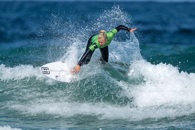 Surfing, Boardmasters 2026, World Surf League Sarah Leiceaga (France) during the Boardmasters 2026 surfing championships at Fistral Beach, Newquay, UK on 6 August 2026. Newquay Fistral Beach Hampshire UK Editorial use only , Copyright: xStevexBaileyx PSI-24643-0123