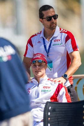 SWIMMING - EAC 2026 PARIS,FRANCE,07.AUG.26 - SWIMMING - European Aquatics Championships Paris 2026, open water, 3km knock out,men. Image shows Luca Karl (AUT).  GEPAxpictures xPhilippxBrem