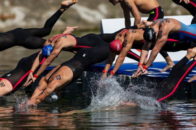 SWIMMING - EAC 2026 PARIS,FRANCE,07.AUG.26 - SWIMMING - European Aquatics Championships Paris 2026, open water, 3km knock out,men. Image shows Luca Karl (AUT).  GEPAxpictures xPhilippxBrem