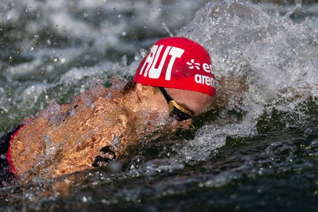 SWIMMING - EAC 2026 PARIS,FRANCE,07.AUG.26 - SWIMMING - European Aquatics Championships Paris 2026, open water, 3km knock out,men. Image shows Luca Karl (AUT).  GEPAxpictures xPhilippxBrem