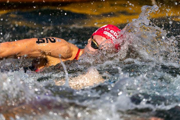 SWIMMING - EAC 2026 PARIS,FRANCE,07.AUG.26 - SWIMMING - European Aquatics Championships Paris 2026, open water, 3km knock out,men. Image shows Luca Karl (AUT).  GEPAxpictures xPhilippxBrem