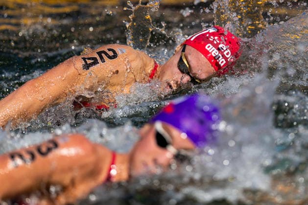 SWIMMING - EAC 2026 PARIS,FRANCE,07.AUG.26 - SWIMMING - European Aquatics Championships Paris 2026, open water, 3km knock out,men. Image shows Luca Karl (AUT).  GEPAxpictures xPhilippxBrem