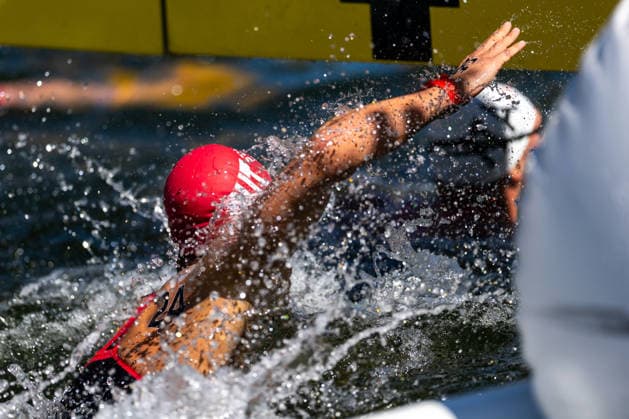 SWIMMING - EAC 2026 PARIS,FRANCE,07.AUG.26 - SWIMMING - European Aquatics Championships Paris 2026, open water, 3km knock out,men. Image shows Luca Karl (AUT).  GEPAxpictures xPhilippxBrem