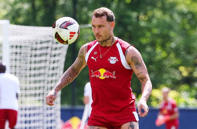 RB Leipzig - AUT Trainingslager Bundesliga Saalfelden, 07.08.2026, Gut Brandlhof, Fussball, Bundesliga, GER , RB Leipzig - Trainingslager in Saalfelden am Steinernen Meer AUT. , Im Bild: David Raum (22, RB Leipzig) , *** RB Leipzig (AUT) Training Camp, Bundesliga, Saalfelden, August 7, 2026, Gut Brandlhof, Soccer, Bundesliga, GER, RB Leipzig Training Camp in Saalfelden am Steinernen Meer (AUT), Pictured: David Raum (22), RB Leipzig, Picture Point