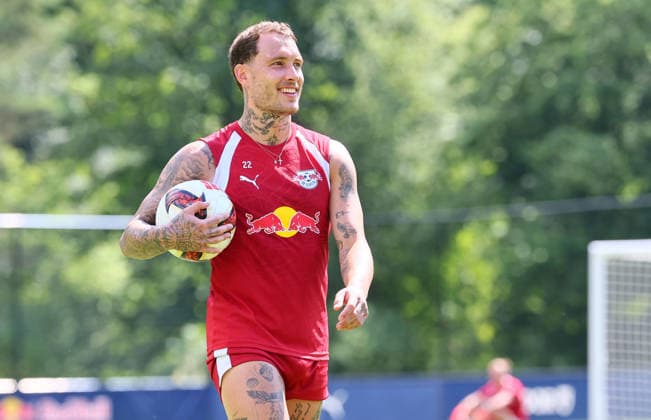 RB Leipzig - AUT Trainingslager Bundesliga Saalfelden, 07.08.2026, Gut Brandlhof, Fussball, Bundesliga, GER , RB Leipzig - Trainingslager in Saalfelden am Steinernen Meer AUT. , Im Bild: David Raum (22, RB Leipzig) , *** RB Leipzig (AUT) Training Camp, Bundesliga, Saalfelden, August 7, 2026, Gut Brandlhof, Soccer, Bundesliga, GER, RB Leipzig Training Camp in Saalfelden am Steinernen Meer (AUT), Pictured: David Raum (22), RB Leipzig, Picture Point