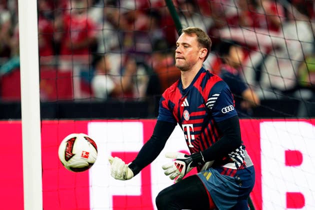 HONGKONG-SOCCER Manuel Neuer of FC Bayern Munich before a match of FC Bayern Munich VS Aston Villa at Kai Tan Stadium during the Audi Football Summit 2026 in Hong Kong, August 7, 2026. NEXPHER Vernon Yuen HONG KONG
