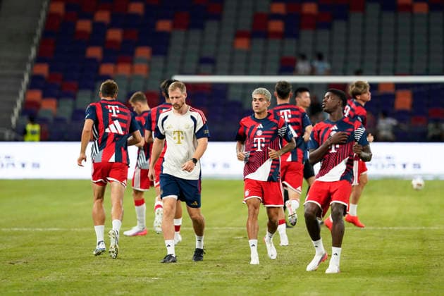 HONGKONG-SOCCER Team FC Bayern Munich before a match of FC Bayern Munich VS Aston Villa at Kai Tan Stadium during the Audi Football Summit 2026 in Hong Kong, August 7, 2026. NEXPHER Vernon Yuen HONG KONG