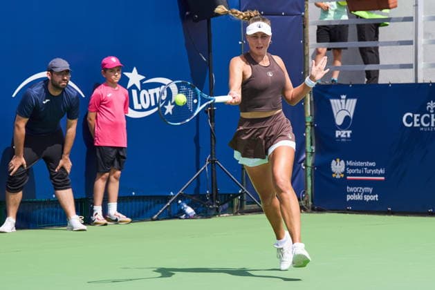 Warszawa 07.08.2026. Tennis. WTA, Tennis Damen 125 Warsaw T-Mobile Polish Open, day 6, single semifinals, Warsaw, Poland --- Tenis. Turniej WTA 125 Warsaw T-Mobile Polish Open, dzien 6, poÅ‚finaÅ‚y singla kobiet, Warszawa Persons shown : Gabriela Knutson (CZE) Fot. Dominika Chmura Arena Akcji NEWSPIX.PL --- newspix.pl 