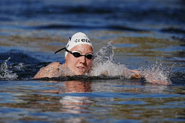Women s 3km Knockout Sprint,Isabel GOSE from Germany at the European Aquatics Championships Paris 2026, Paris, August 07, 2026 .  Copyright: xGianxMattiaxD Alberto LaPressex