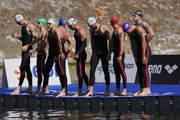 Men s 3km Knockout Sprint at the European Aquatics Championships Paris 2026, Paris, August 07, 2026 .  Copyright: xGianxMattiaxD Alberto LaPressex