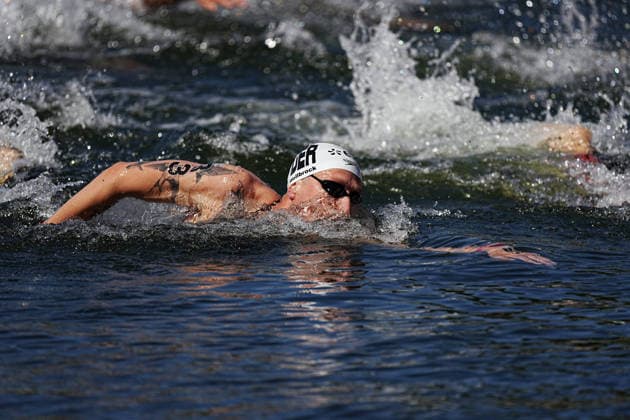 Men s 3km Knockout Sprint, Florian Wellbrock from Germany at the European Aquatics Championships Paris 2026, Paris, August 07, 2026 .  Copyright: xGianxMattiaxD Alberto LaPressex