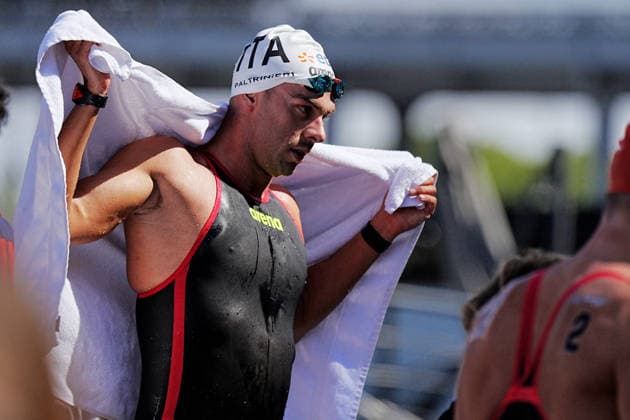 Men s 3km Knockout Sprint, Gregorio Paltrinieri from Italy at the European Aquatics Championships Paris 2026, Paris, August 07, 2026 .  Copyright: xGianxMattiaxD Alberto LaPressex