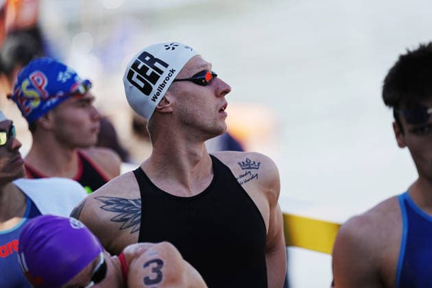 Men s 3km Knockout Sprint, Florian Wellbrock from Germany at the European Aquatics Championships Paris 2026, Paris, August 07, 2026 .  Copyright: xGianxMattiaxD Alberto LaPressex