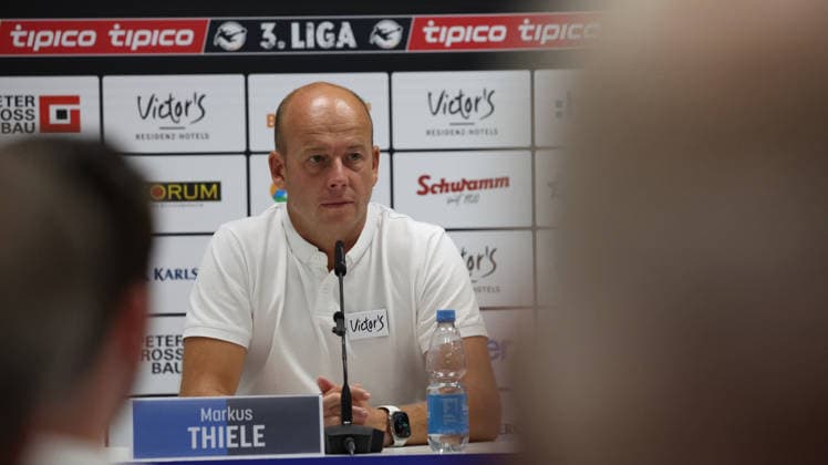 07.08.2026, xrekx, Fussball 3.Liga, 1. FC Saarbruecken - Pressekonferenz mit Sportvorstand Markus Thiele v.l. Markus Thiele Sportvorstand (1.FC Saarbruecken) (DFL DFB REGULATIONS PROHIBIT ANY USE OF PHOTOGRAPHS as IMAGE SEQUENCES and or QUASI-VIDEO) Saarbruecken *** August 7, 2026, xrekx, Soccer 3rd Division, 1 FC Saarbrücken Press Conference with Sporting Director Markus Thiele (from left) Markus Thiele, Sporting Director of 1 FC Saarbrücken. DFL and DFB regulations prohibit any use of photographs as image sequences and or quasi-video. Saarbrücken