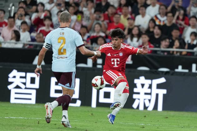 Audi Football Summit 2026: FC Bayern Munich VS Aston Villa Maycon Cardozo of FC Bayern Munich during a match of FC Bayern Munich VS Aston Villa at Kai Tan Stadium during the Audi Football Summit 2026 on August 7, 2026 in Hong Kong. (Photo by Ellan Mad Nexpher Images) Hong Kong