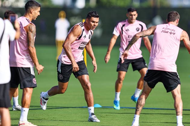 FORT LAUDERDALE, FL - AUGUST 07: Casemiro 5 of Inter Miami CF is seen during an Inter Miami Training Session at Florida Blue Training Center on August 07, 2026 in Fort Lauderdale, Florida. (Photo by Chris Arjoon Icon Sportswire) SOCCER: AUG 07 Inter Miami CF Training EDITORIAL USE ONLY Icon26080700000005