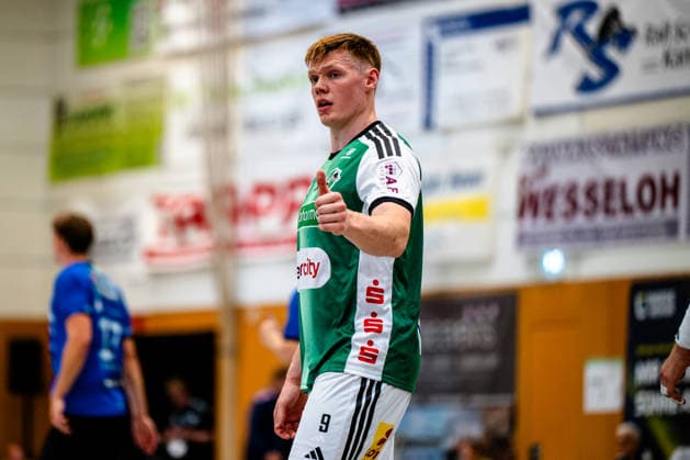 07.08.2026, xdobgx, Handball Heide-Cup 2026, TSV Hannover-Burgdorf - Mors Thy Handball v.l. Vilhelm Poulsen (TSV Hannover-Burgdorf, 9) Portrait, Portraet, Einzelbild *** August 7, 2026, xdobgx, 2026 Heide Cup Handball Tournament, TSV Hannover Burgdorf vs. Mors Thy Handball, left: Vilhelm Poulsen (TSV Hannover Burgdorf), 9 portraits, individual photos
