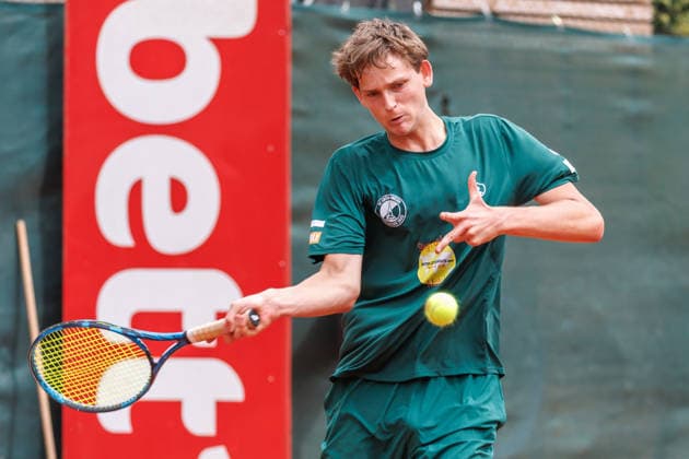 Gregor Heinemann (TC Grün Weiss Nikolassee), 2. Bundesliga Herren: LTTC Rot Weiß Berlin vs. TC Grün Weiss Nikolassee. Berlin, 7.08.2026 im Steffi -Graf-Stadion beim LTTC Rot Weiß Berlin. 2. Bundesliga Herren: LTTC Rot Weiß Berlin vs. TC Grün Weiss Nikolassee *** Gregor Heinemann, TC Grün Weiss Nikolassee, 2nd Bundesliga Men s Division: LTTC Rot Weiß Berlin vs. TC Grün Weiss Nikolassee Berlin, August 7, 2026, at Steffi Graf Stadium, hosted by LTTC Rot Weiß Berlin; 2nd Bundesliga Men s Division: LTTC Rot Weiß Berlin vs. TC Grün Weiss Nikolassee