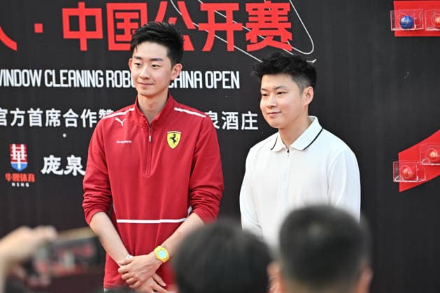 TAIYUAN, CHINA - AUGUST 07: Zhao Xintong (R) and Wu Yize (L) attend the opening ceremony of the 2026 World Snooker China Open on August 7, 2026 in Taiyuan, Shanxi Province of China. The tournament is held at the Binhe Sports Center.  Copyright: xChinaxNewsxServicex 111658662393