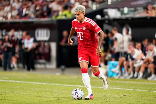 HONGKONG-SOCCER Luis Diaz of FC Bayern Munich during a match of FC Bayern Munich VS Aston Villa at Kai Tan Stadium during the Audi Football Summit 2026 in Hong Kong, August 7, 2026. NEXPHER Vernon Yuen HONG KONG